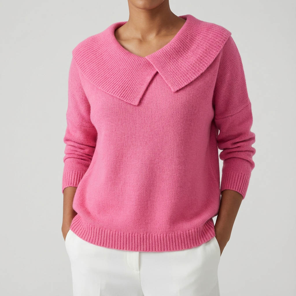 Lucia – Warm Sweater with Wide Collar