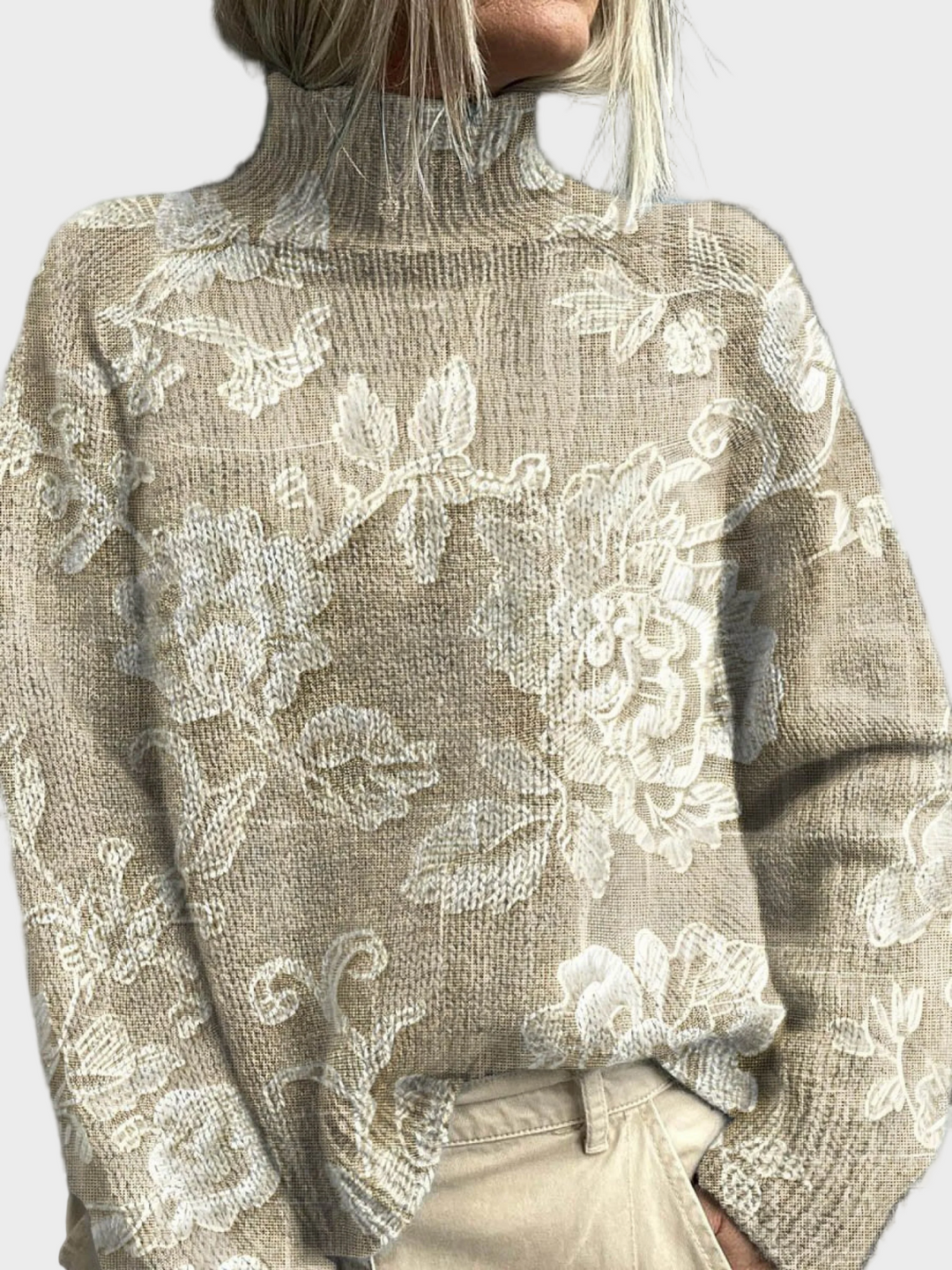 Lydia | High-neck jumper with floral print
