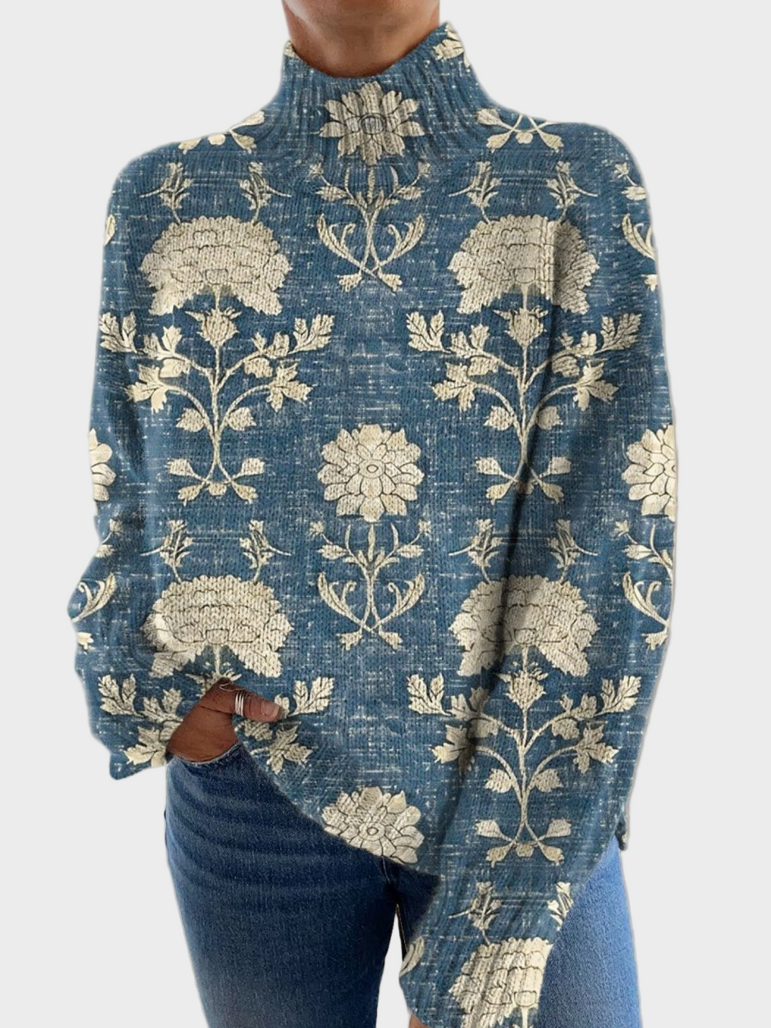 Isla | Timeless Floral High Neck Sweater