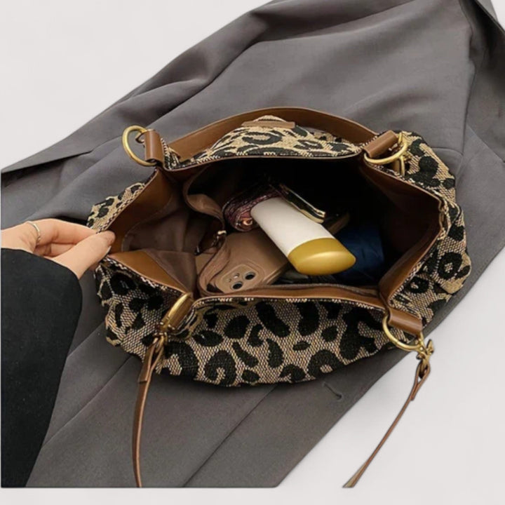 EDISONA | Geantă de cumpărături cu model de leopard
