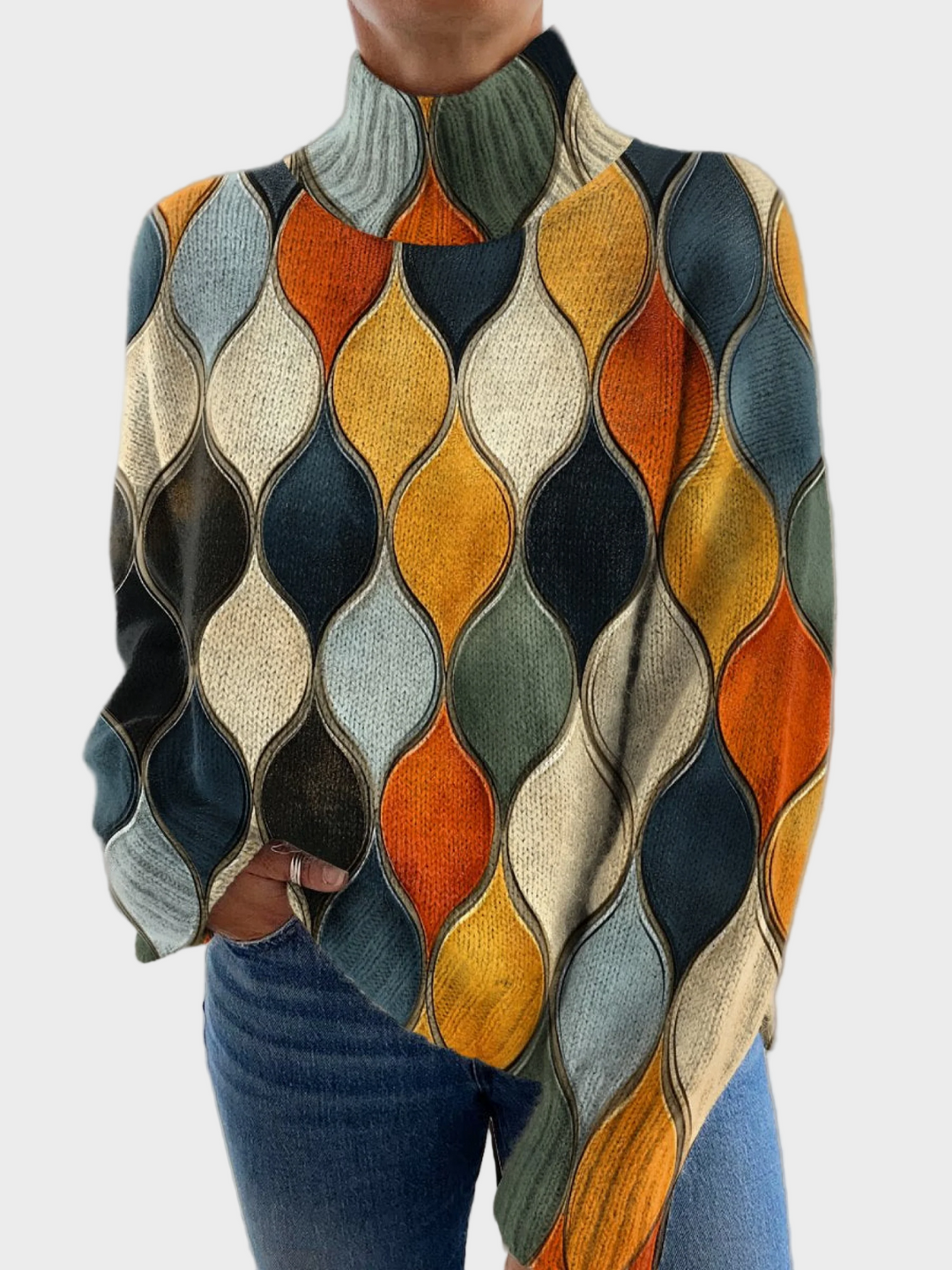 Lucy | Multicolor high-neck sweater