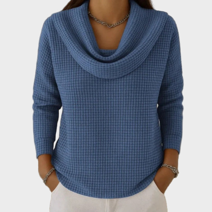 Pulover elegant cu guler drapat