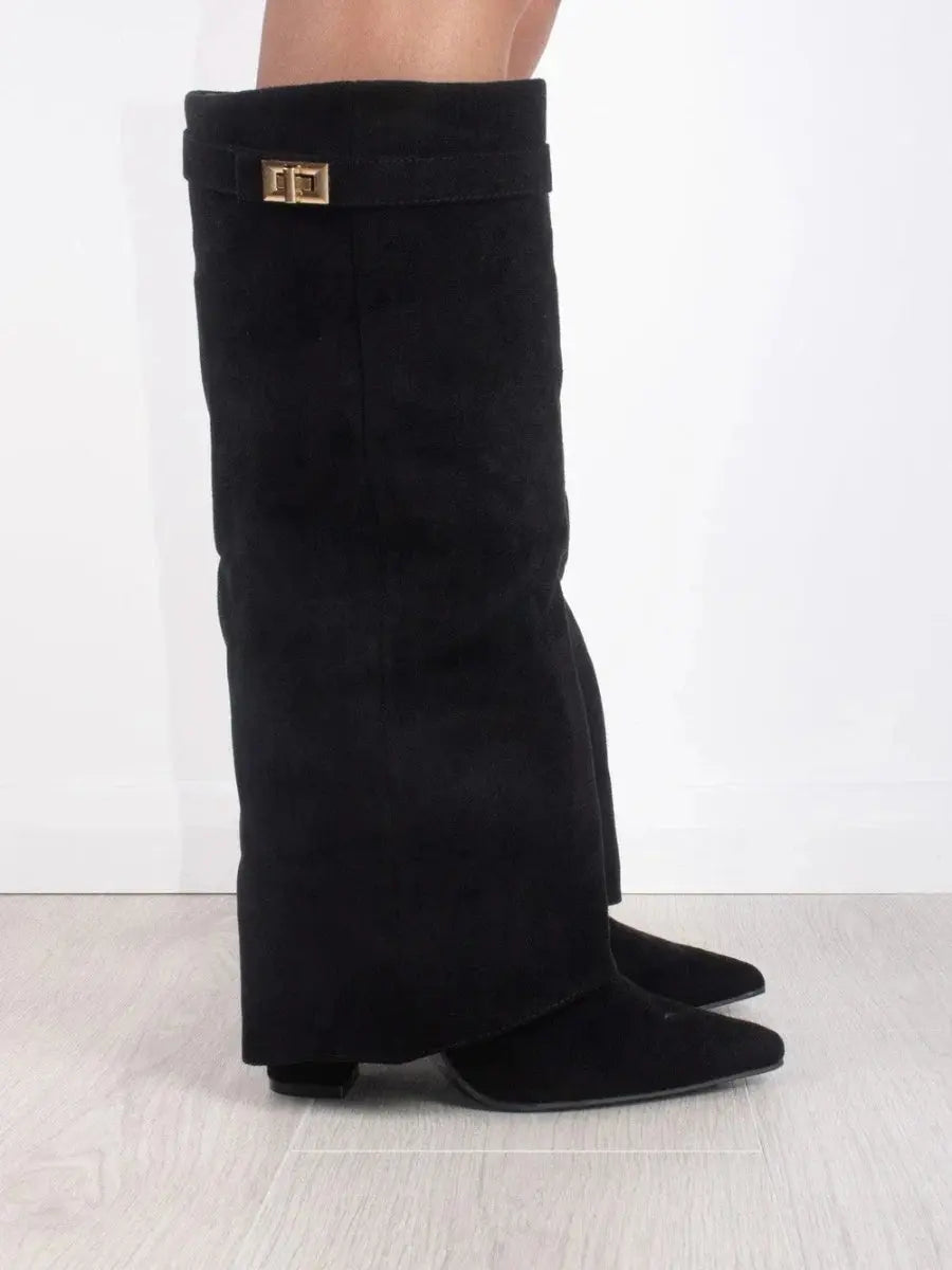 Alina - Botine Înalte cu Toc Elegant
