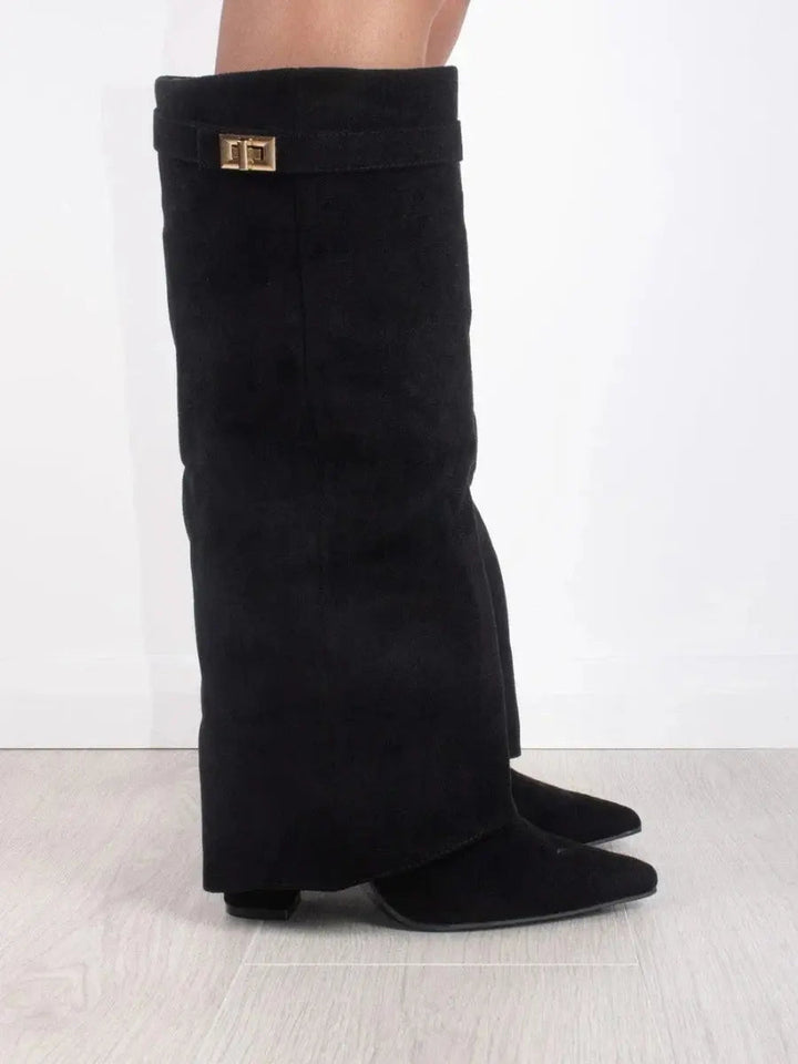 Alina - Botine Înalte cu Toc Elegant
