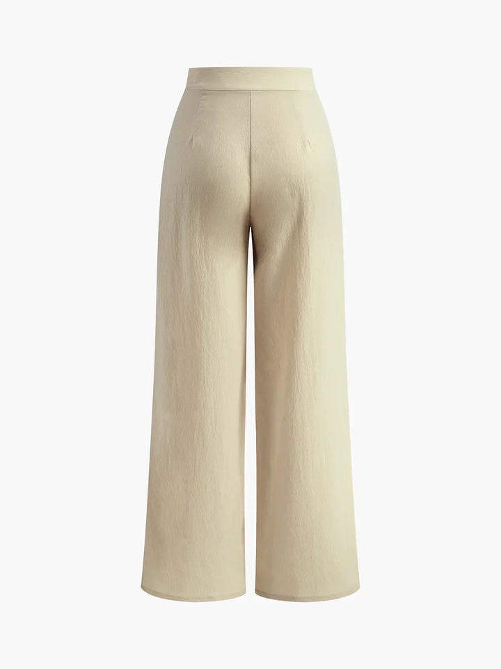 Pantaloni Largi Plisați Stil Old Money