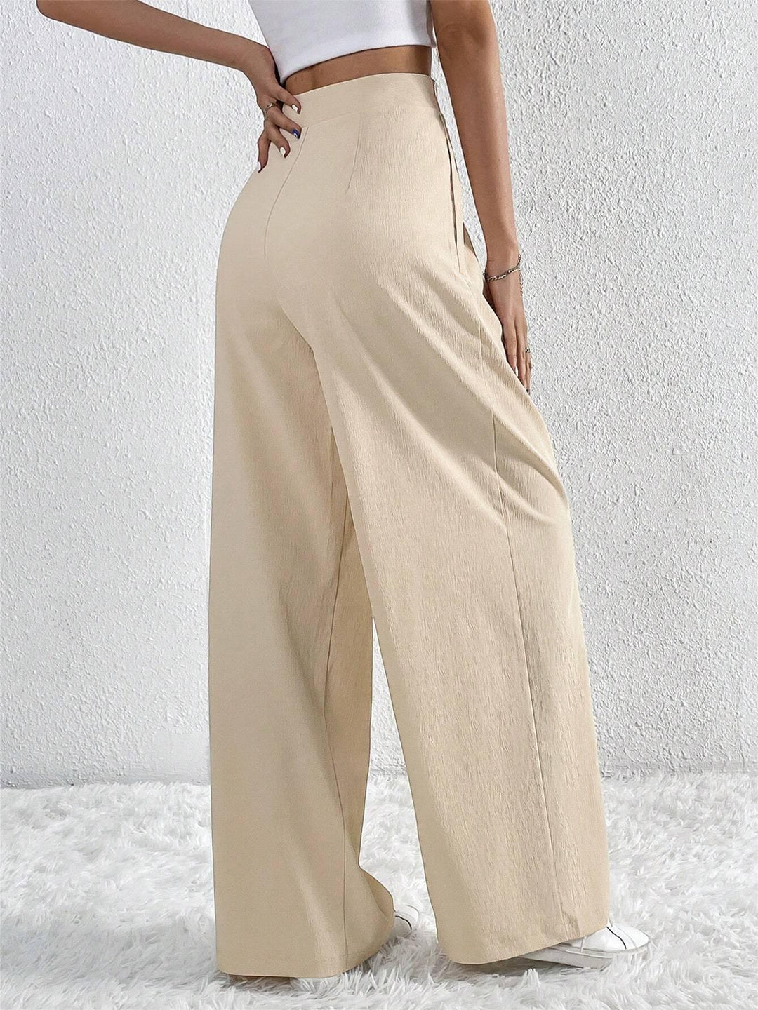 Pantaloni Largi Plisați Stil Old Money