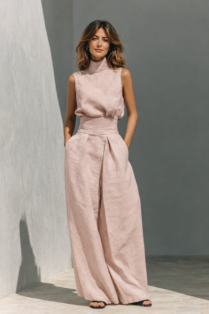 MARIA | COMPLEU LEJER CU PANTALONI LARGI