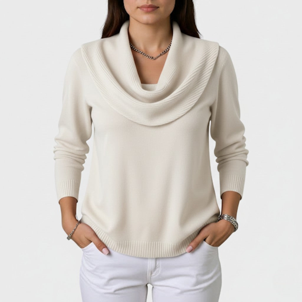 Draped neck sweater