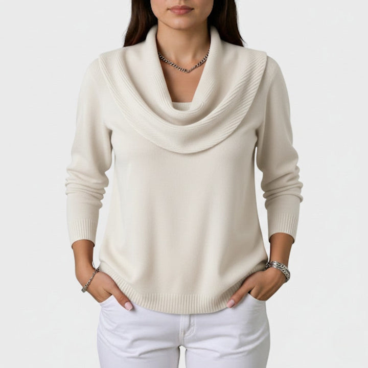 Draped neck sweater