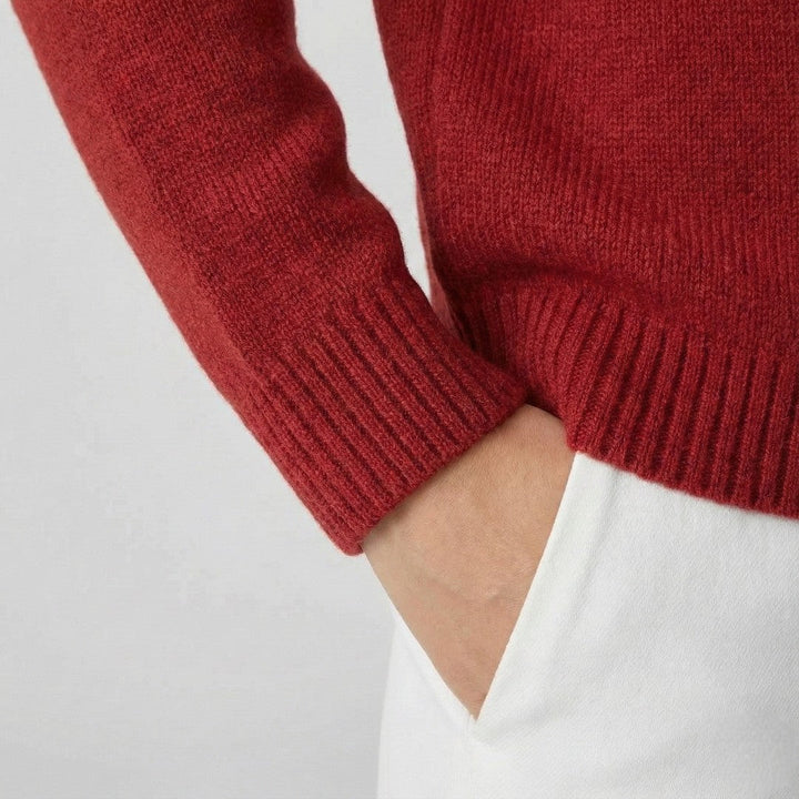 Warm Sweater with a Wide Collar