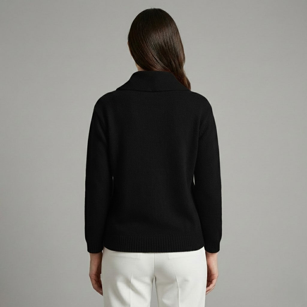 Draped neck sweater