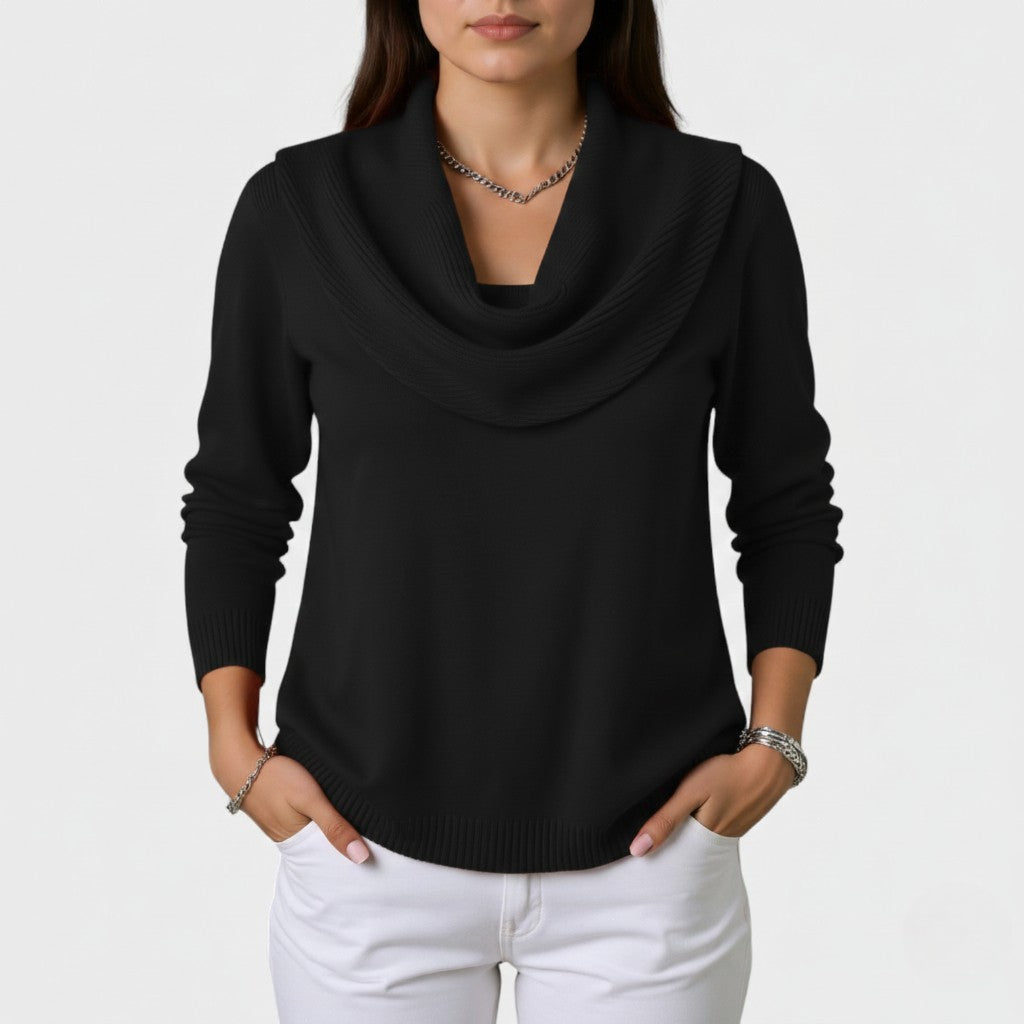 Draped neck sweater
