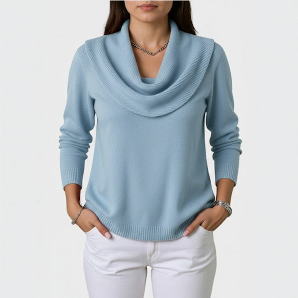 Draped neck sweater