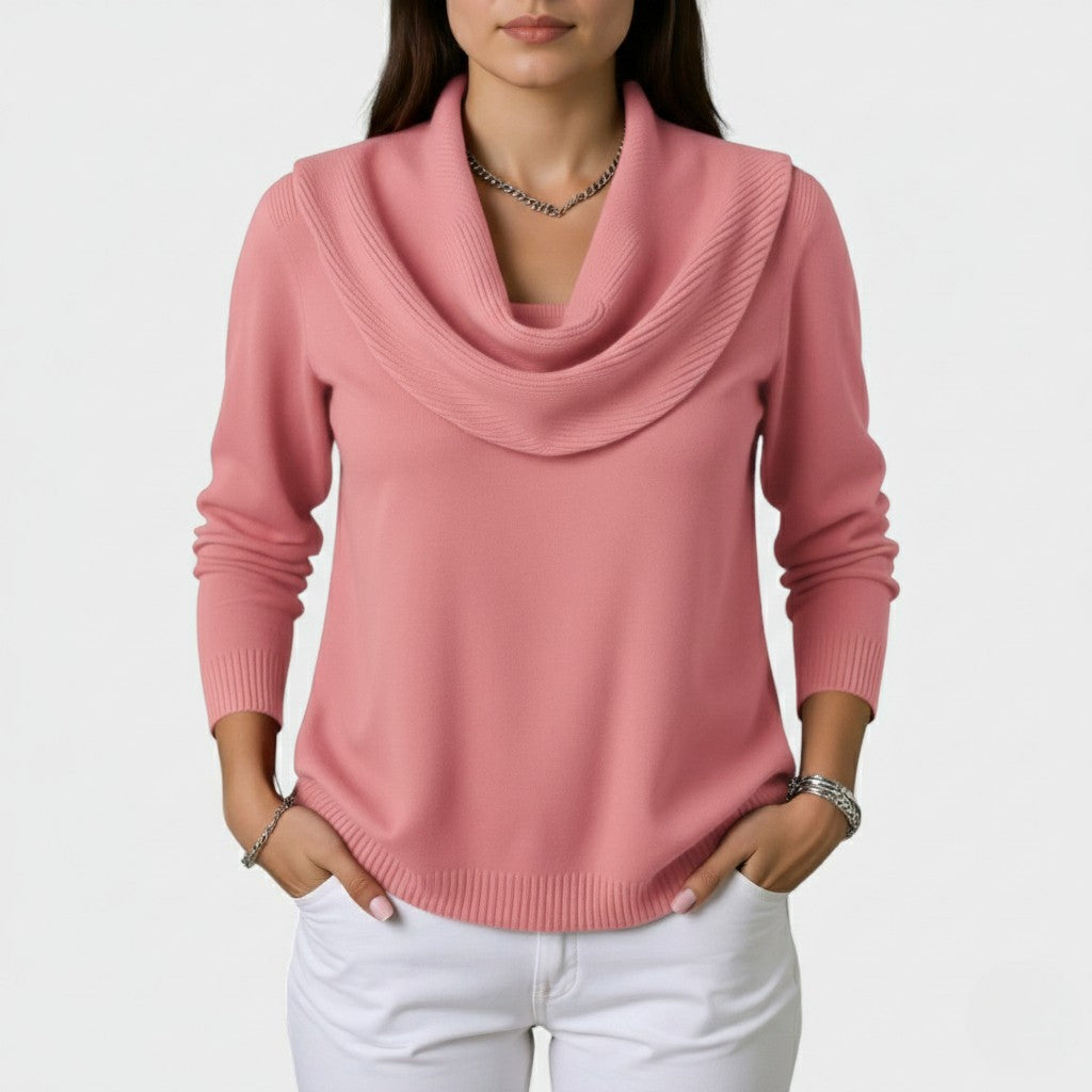 Draped neck sweater