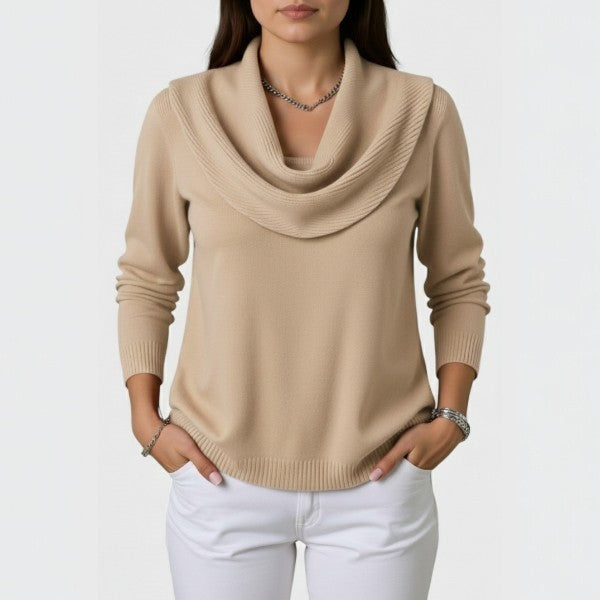 Draped neck sweater