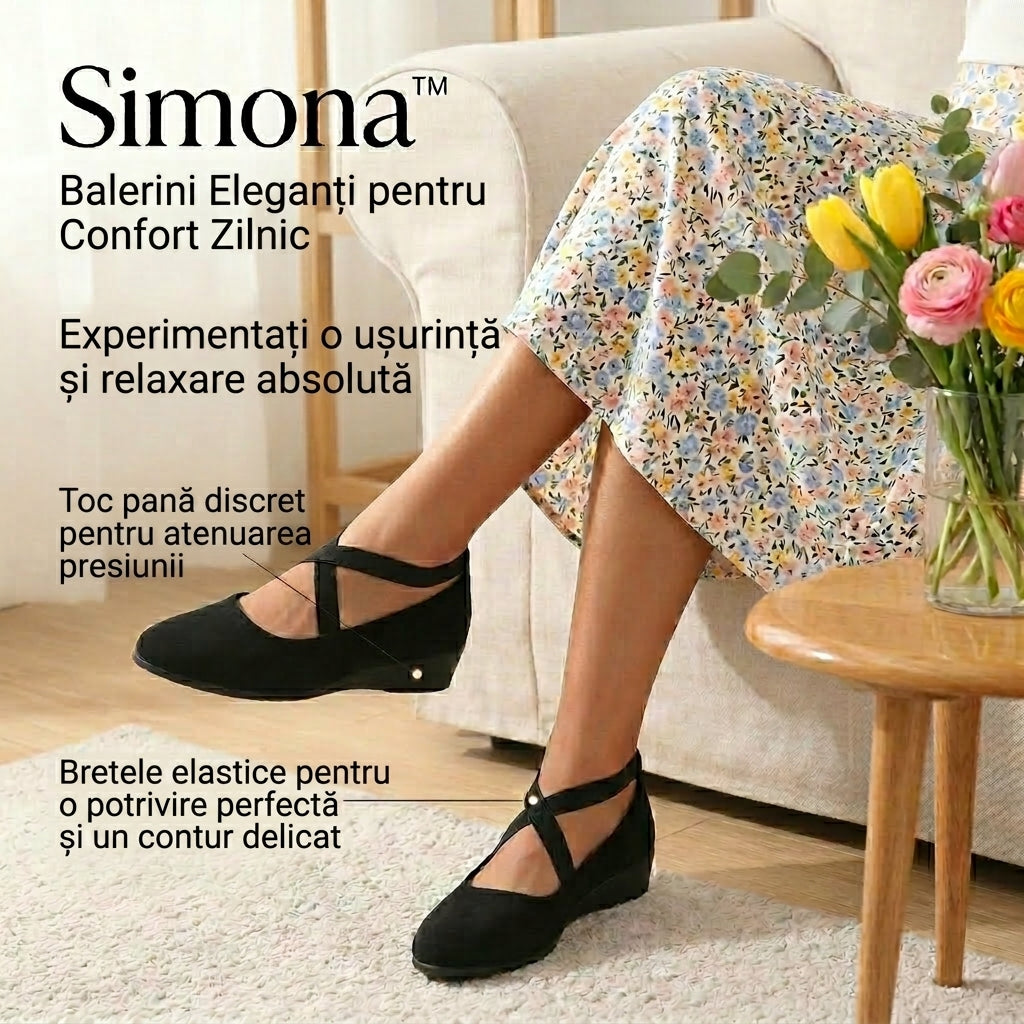Simona™ – Balerini Eleganți cu Toc pană și Susținere Anatomică