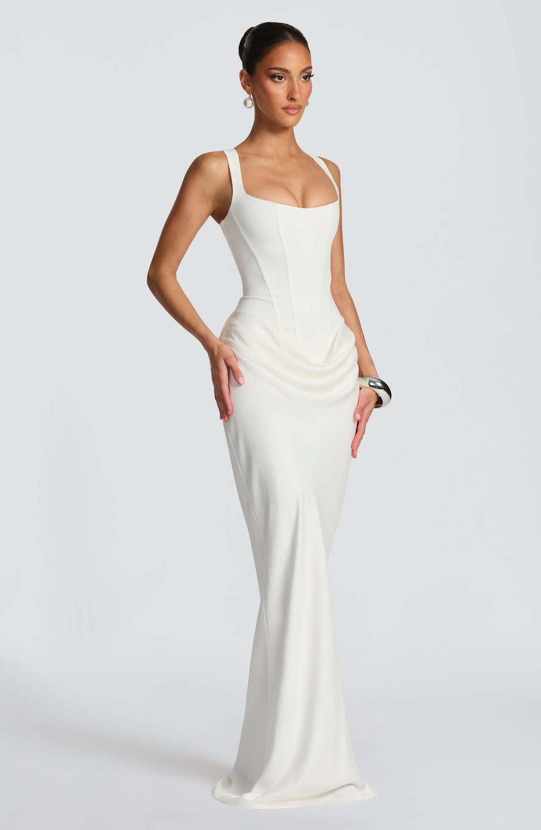 Daria ❘ Rochie maxi cu decolteu pătrat