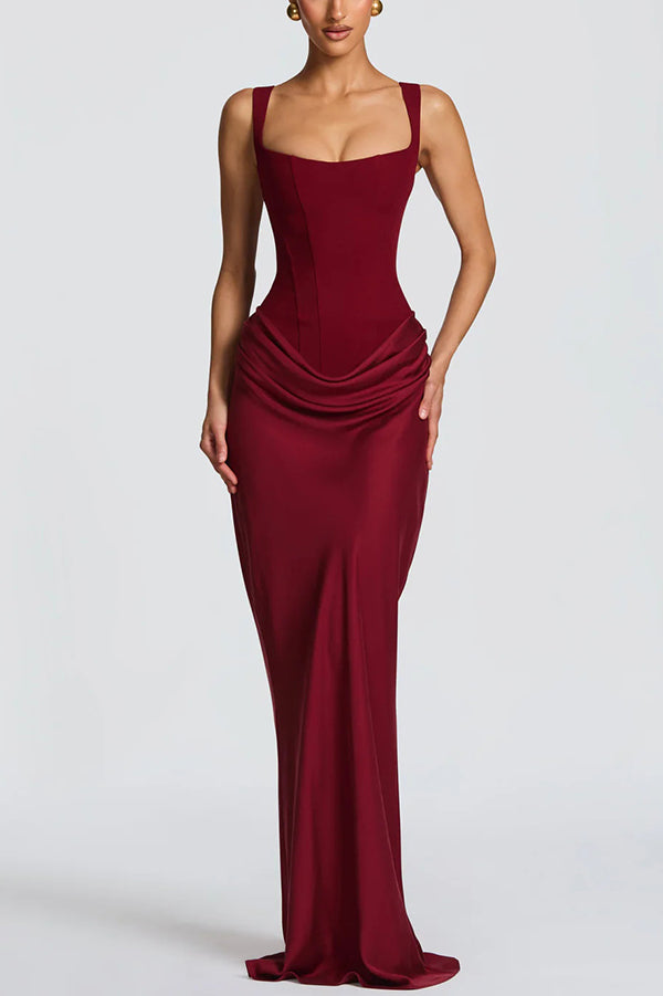 Daria ❘ Rochie maxi cu decolteu pătrat