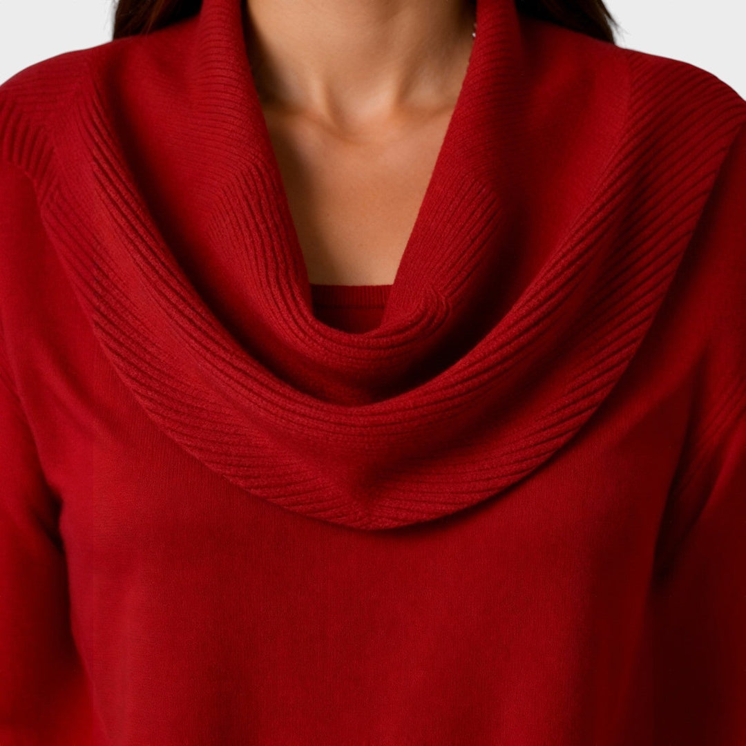 Draped neck sweater