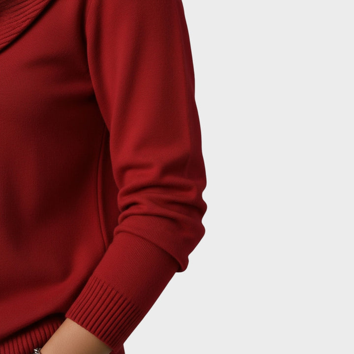 Draped neck sweater