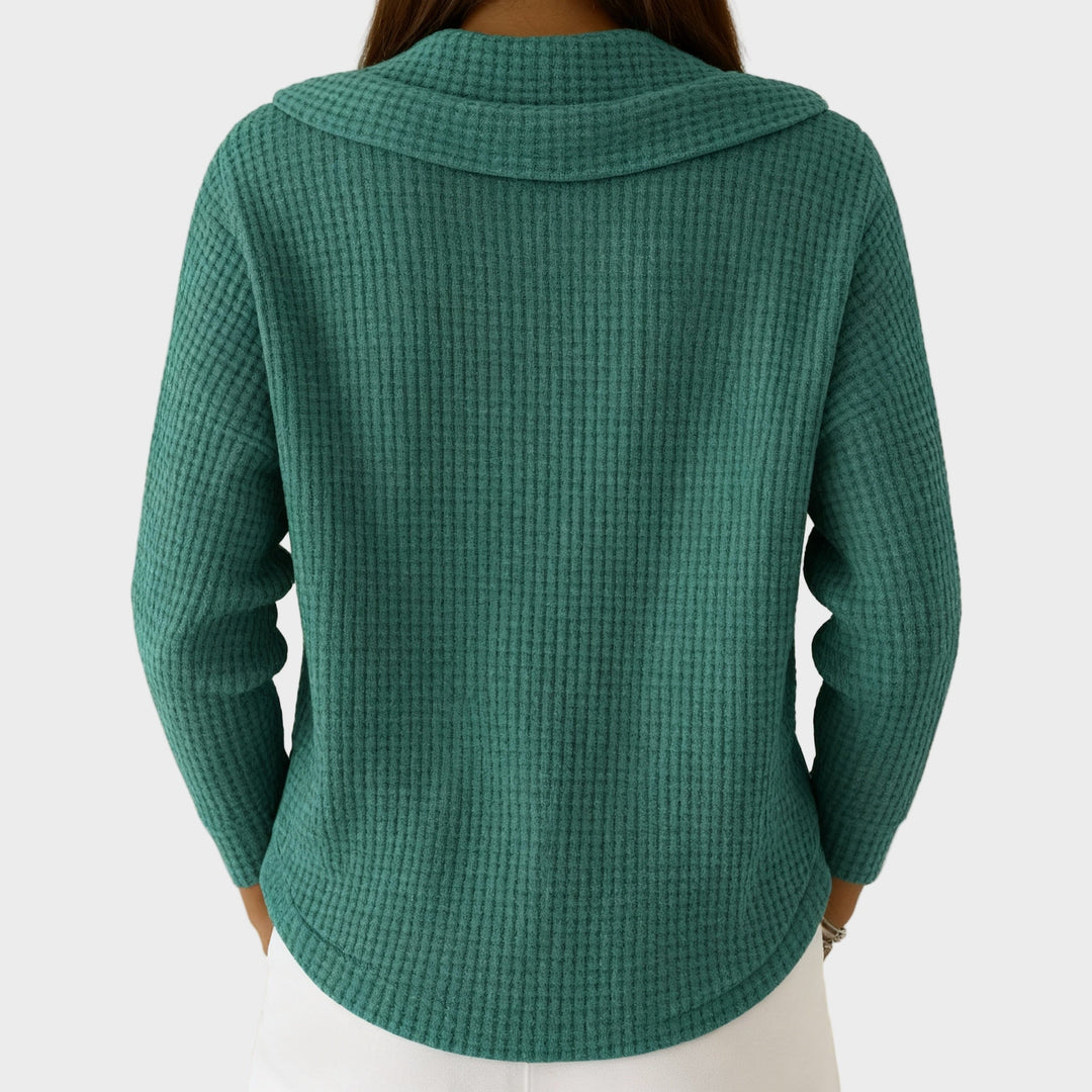Pulover elegant cu guler drapat