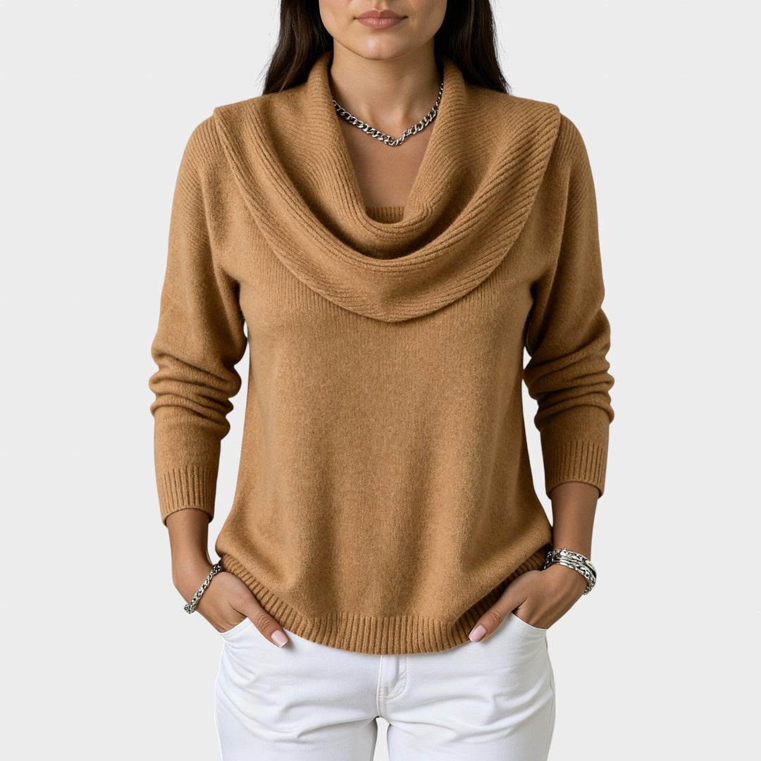 Draped neck sweater