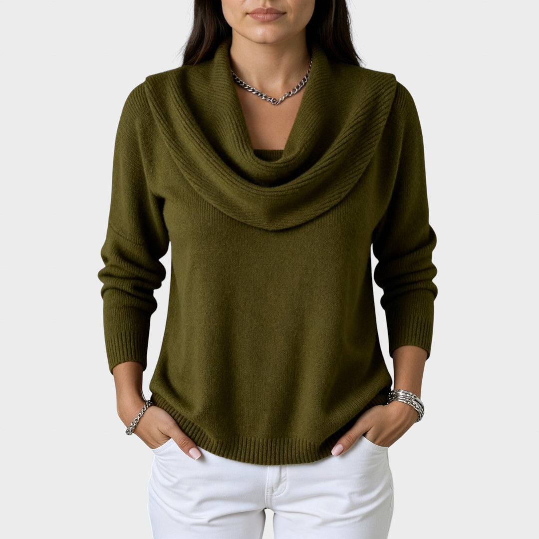 Draped neck sweater