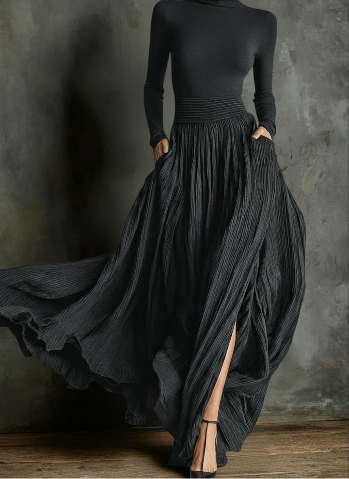 Paula | Rochie maxi cu talie înaltă