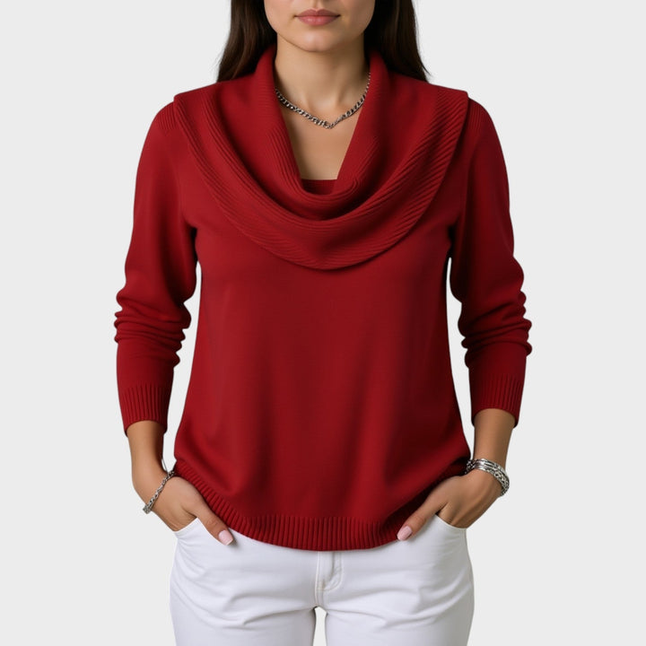 Draped neck sweater