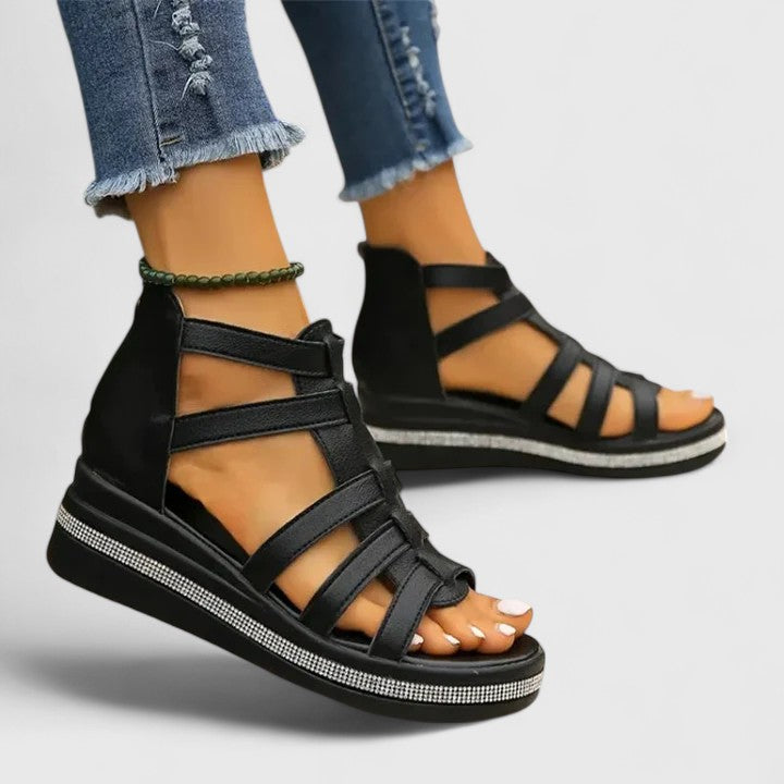 Kendall | Sandale ortopedice cu pietricele strass