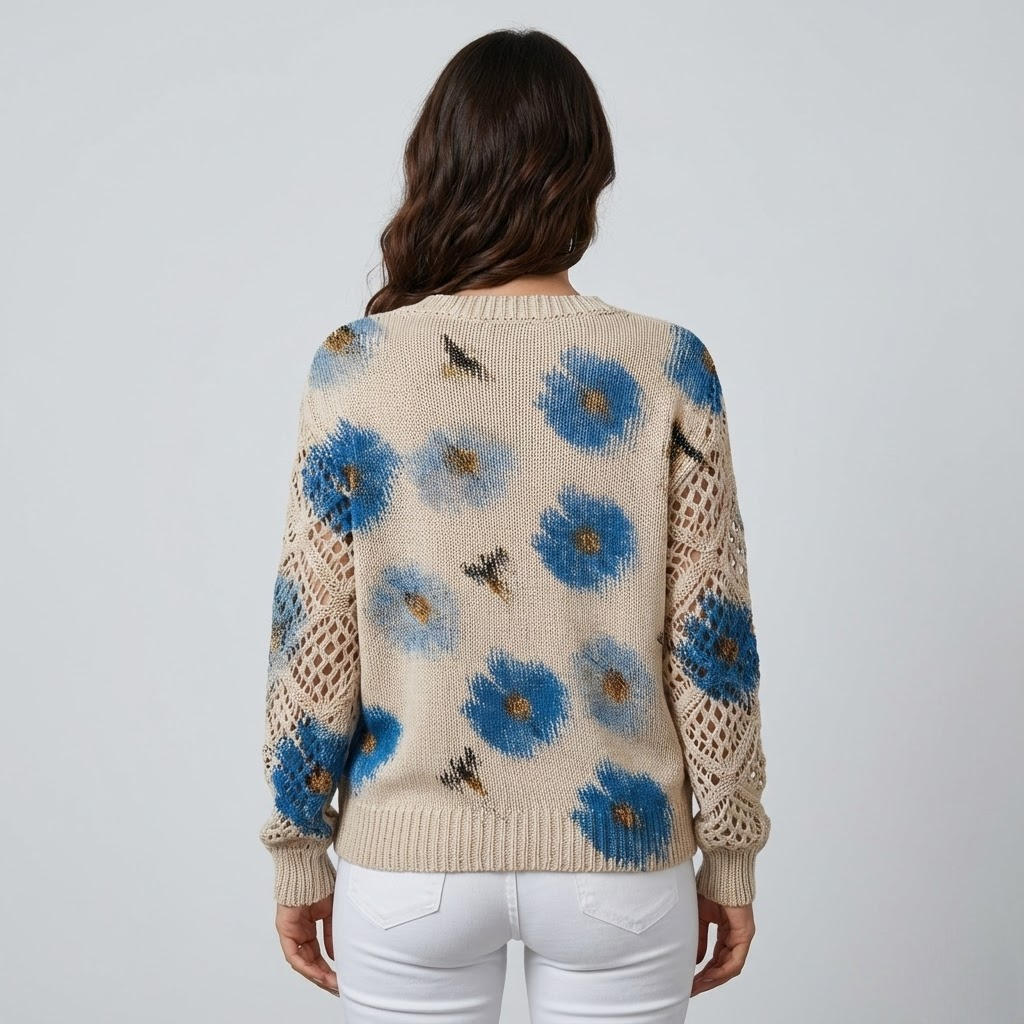 Nia - Elegant Floral Sweater