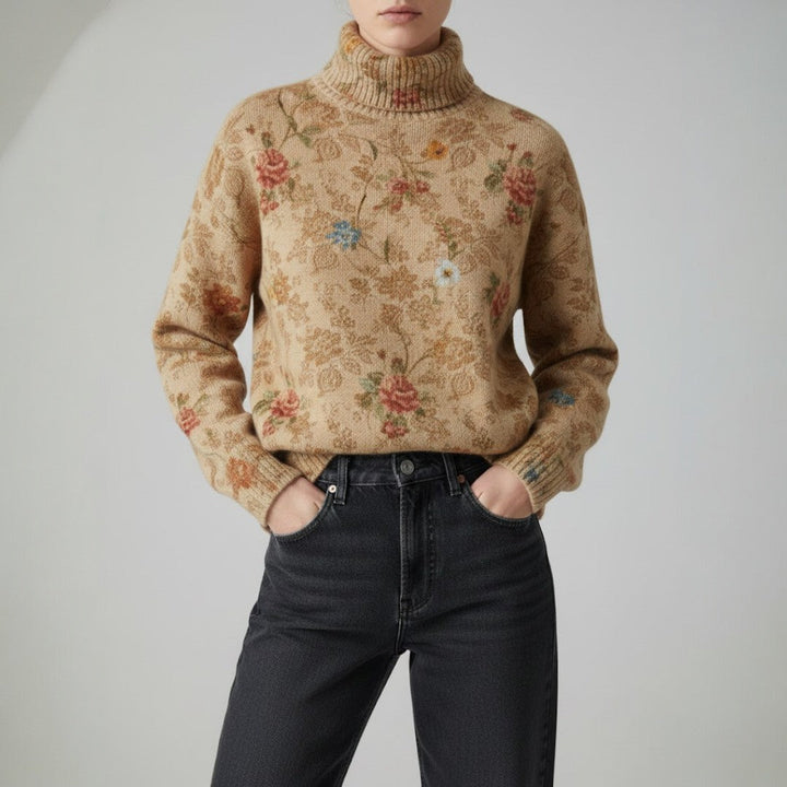 Trandafir | Pulover cu imprimeu floral vintage