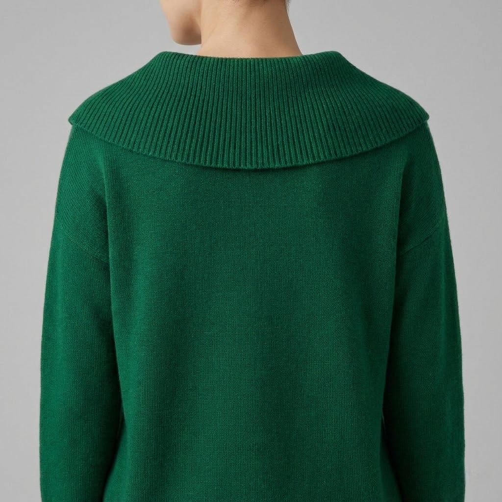 Lucia – Warm Sweater with Wide Collar