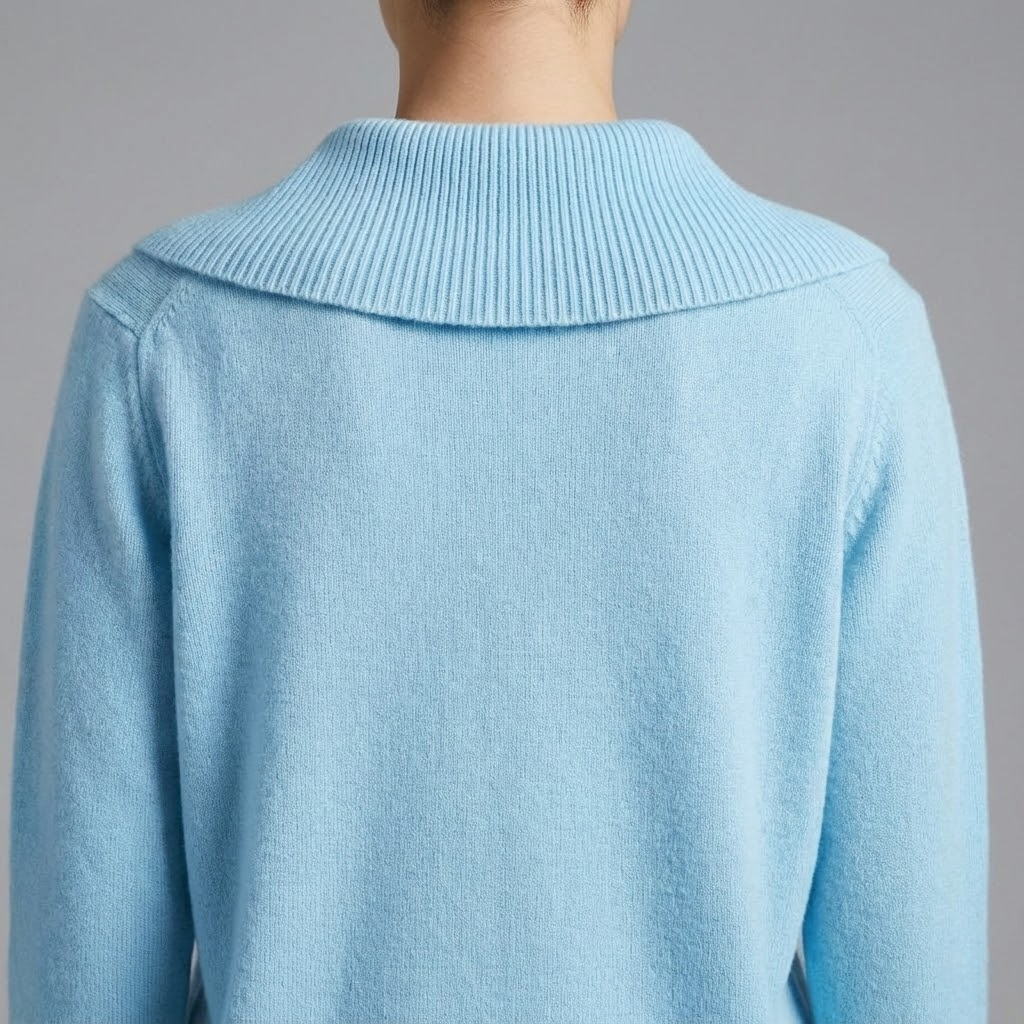 Warm Sweater with a Wide Collar