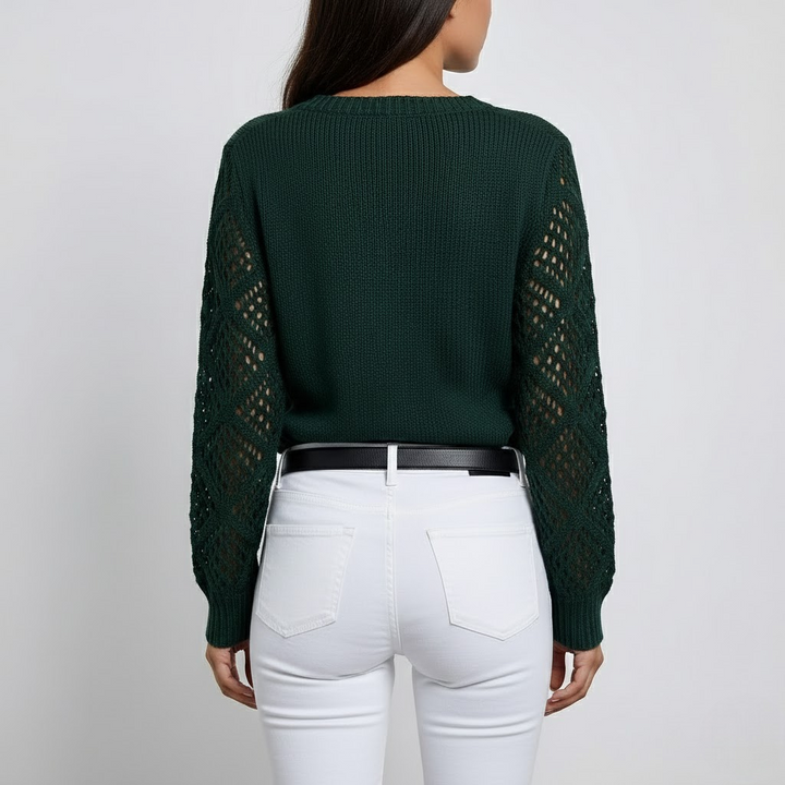 Openwork Sleeve Sweater