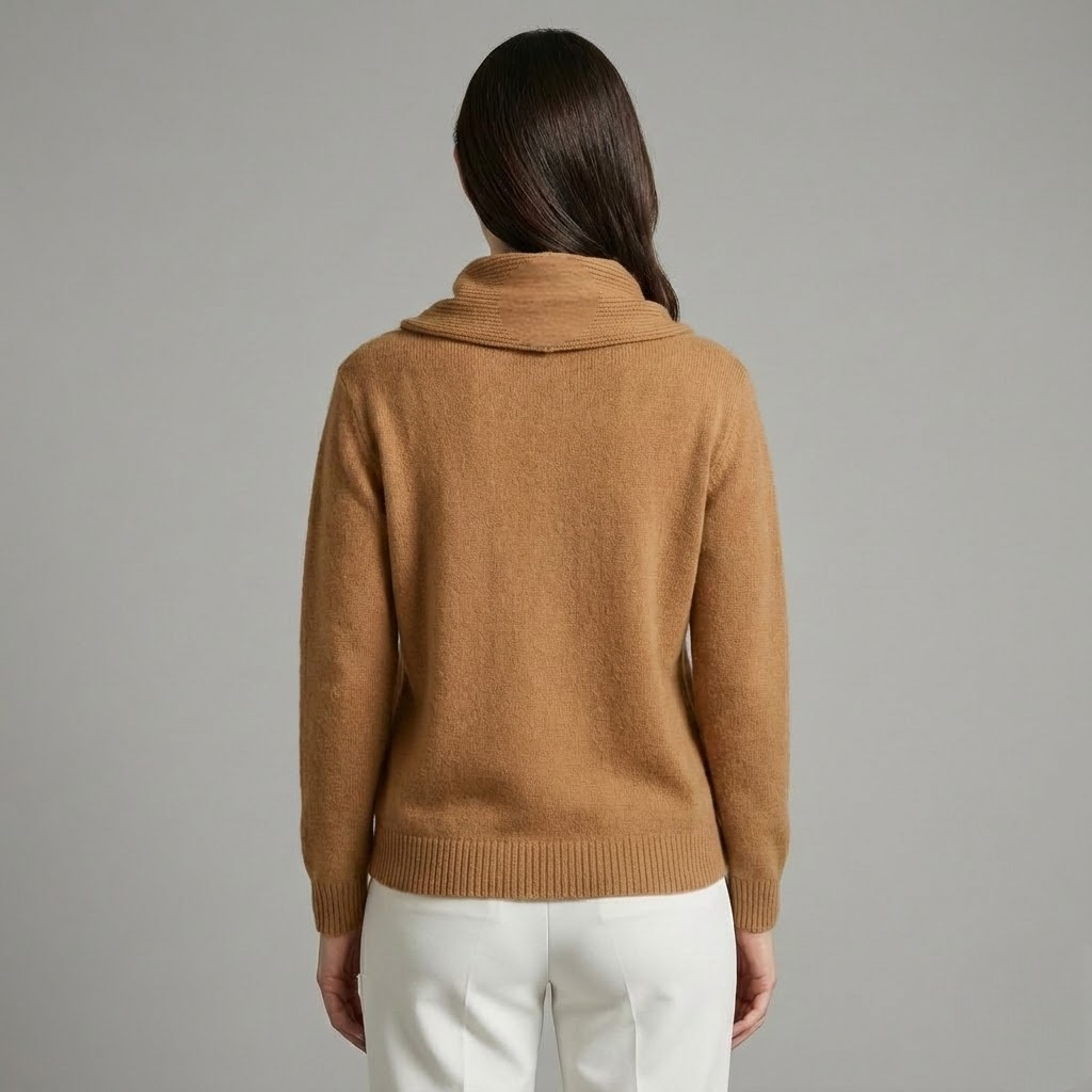 Draped neck sweater