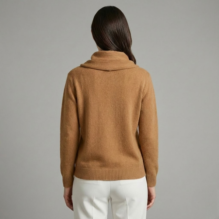 Draped neck sweater