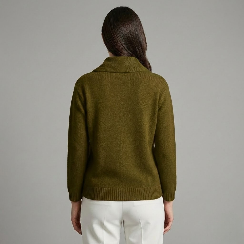 Draped neck sweater