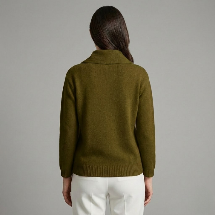 Draped neck sweater