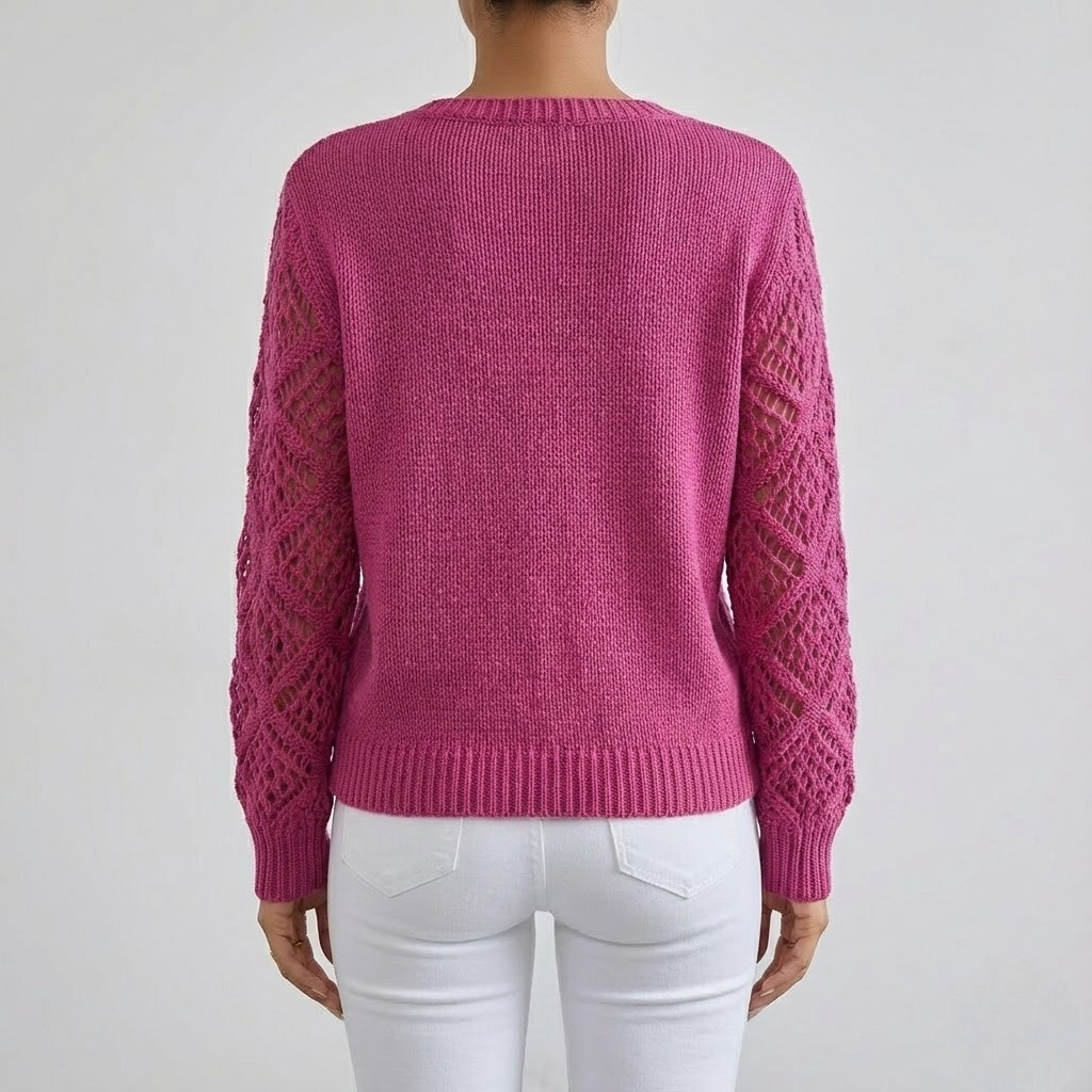Openwork Sleeve Sweater