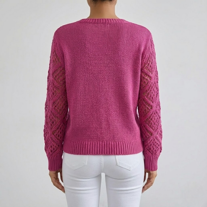 Openwork Sleeve Sweater